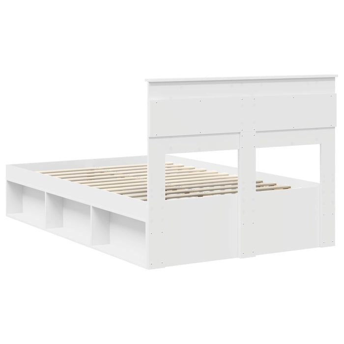 Cadru de pat cu headboard Alb 120 x 190 cm Lemn de pin masiv - WALTI WALTI