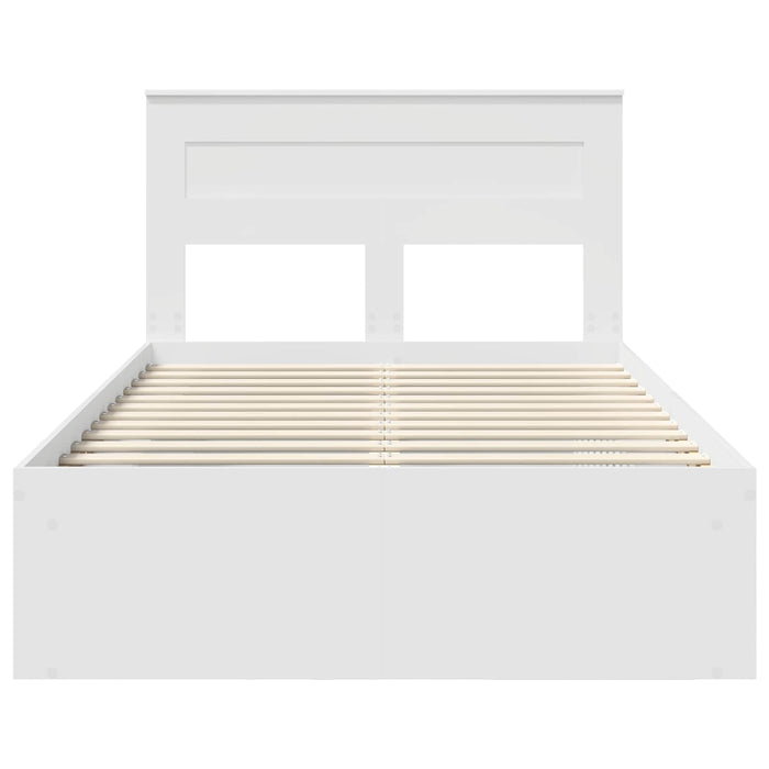 Cadru de pat cu headboard Alb 120 x 190 cm Lemn de pin masiv - WALTI WALTI