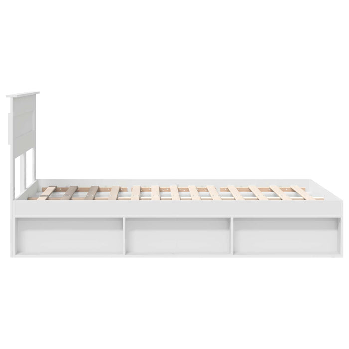 Cadru de pat cu headboard Alb 120 x 190 cm Lemn de pin masiv - WALTI WALTI