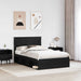 Cadru de pat cu headboard Negru 120 x 190 cm Lemn de pin masiv - WALTI WALTI