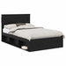 Cadru de pat cu headboard Negru 120 x 190 cm Lemn de pin masiv - WALTI WALTI