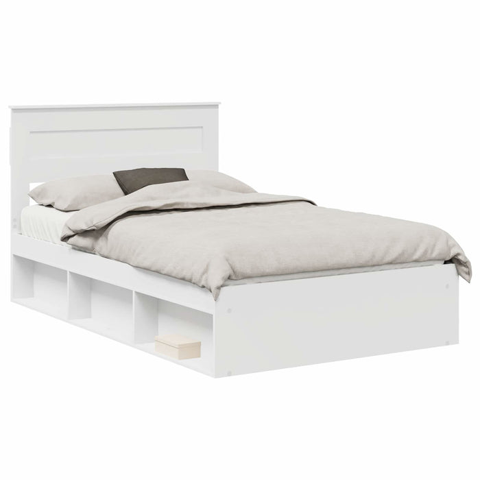 Cadru de pat cu headboard Alb 120 x 200 cm Lemn de pin masiv - WALTI WALTI