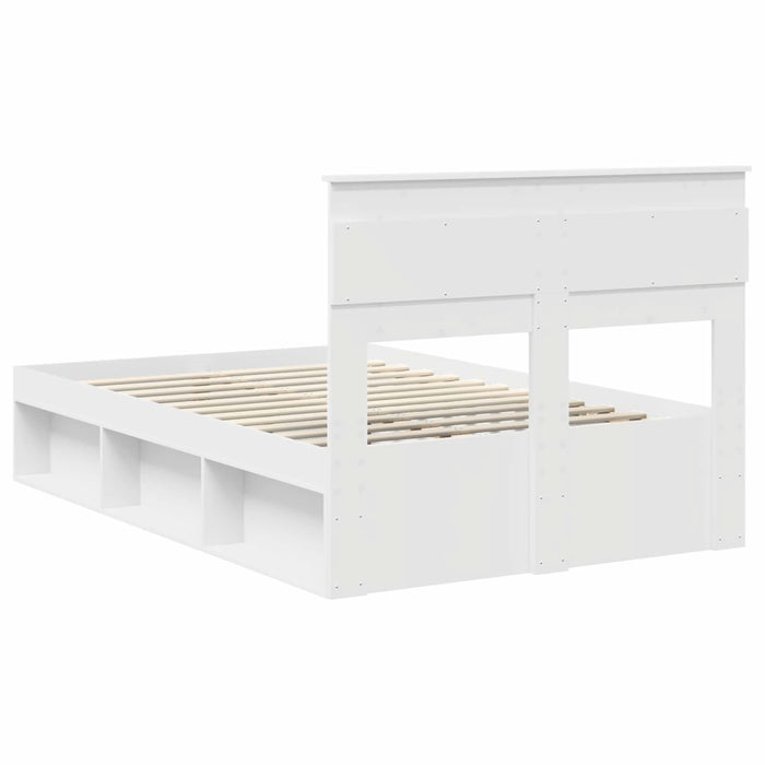 Cadru de pat cu headboard Alb 120 x 200 cm Lemn de pin masiv - WALTI WALTI