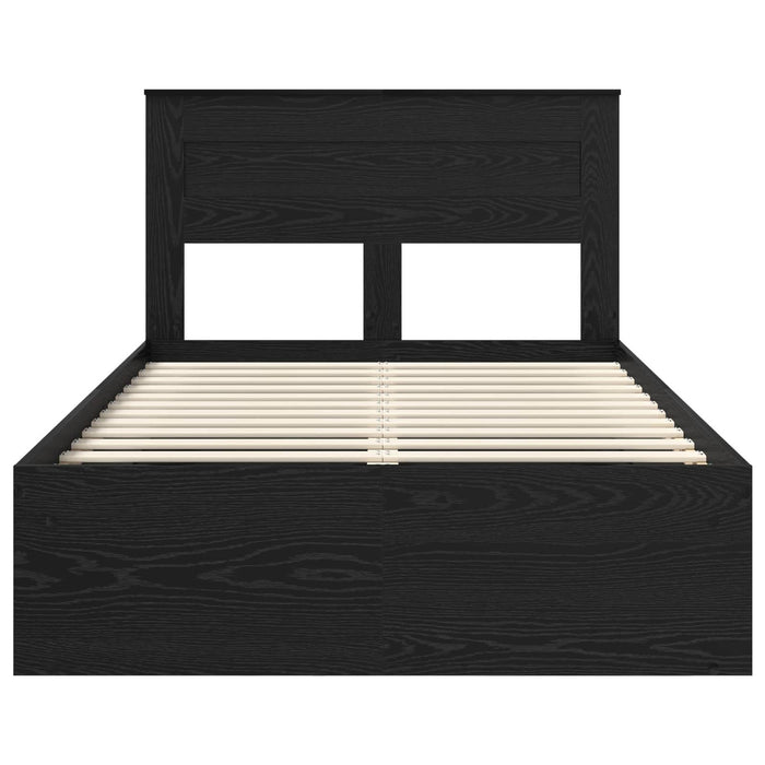 Cadru de pat cu headboard Negru 120 x 200 cm Lemn de pin masiv - WALTI WALTI