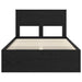 Cadru de pat cu headboard Negru 120 x 200 cm Lemn de pin masiv - WALTI WALTI