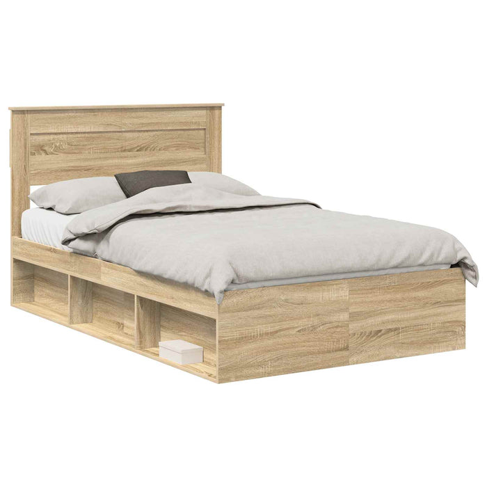 Cadru de pat cu headboard Sonoma 120 x 200 cm Lemn de pin masiv - WALTI WALTI