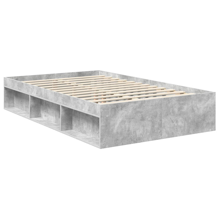 Cadru de pat cu headboard Beton 120 x 200 cm Lemn de pin masiv - WALTI WALTI