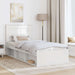 Cadru de pat cu headboard Alb 100 x 200 cm Lemn de pin masiv - WALTI WALTI