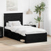 Cadru de pat cu saltea Negru 100 x 200 cm Lemn de pin masiv - WALTI WALTI