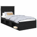 Cadru de pat cu saltea Negru 100 x 200 cm Lemn de pin masiv - WALTI WALTI