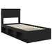 Cadru de pat cu saltea Negru 100 x 200 cm Lemn de pin masiv - WALTI WALTI