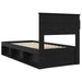 Cadru de pat cu saltea Negru 100 x 200 cm Lemn de pin masiv - WALTI WALTI