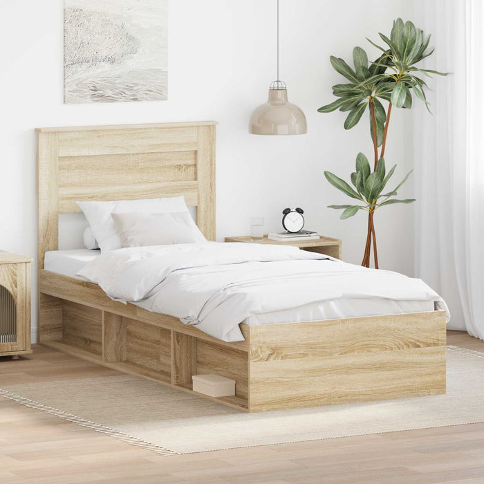 Cadru de pat cu headboard Sonoma 100 x 200 cm Lemn de pin masiv - WALTI WALTI