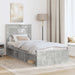 Cadru de pat cu headboard Beton 90 x 200 cm Lemn de pin masiv - WALTI WALTI