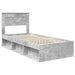Cadru de pat cu headboard Beton 90 x 200 cm Lemn de pin masiv - WALTI WALTI