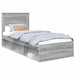 Cadru de pat cu saltea Gri Sonoma 90 x 200 cm Lemn de pin masiv - WALTI WALTI