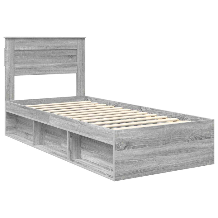 Cadru de pat cu saltea Gri Sonoma 90 x 200 cm Lemn de pin masiv - WALTI WALTI