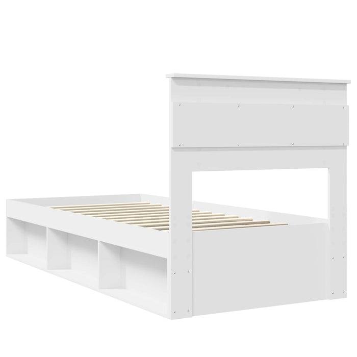 Cadru de pat cu saltea Alb 75 x 190 cm Lemn de pin masiv - WALTI WALTI