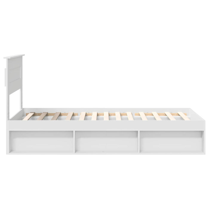 Cadru de pat cu saltea Alb 75 x 190 cm Lemn de pin masiv - WALTI WALTI