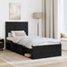Cadru de pat cu saltea Negru 75 x 190 cm Lemn de pin masiv - WALTI WALTI