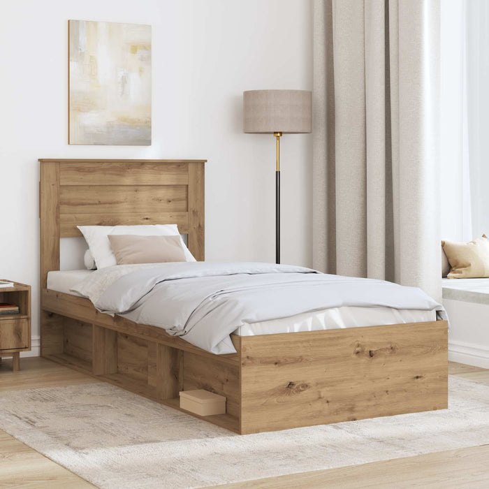 Cadru de pat Stejar artizanal 75 x 190 cm Lemn de pin masiv - WALTI WALTI