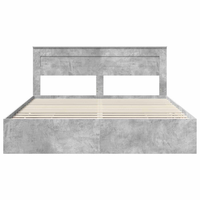 Cadru de pat Gri din beton 180 x 200 cm Lemn Ingineresc - WALTI WALTI