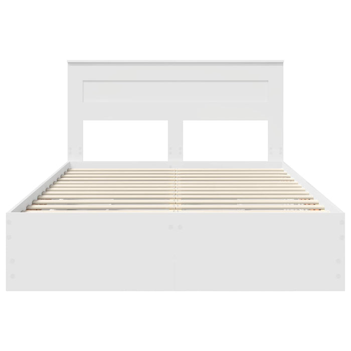 Cadru de pat cu sertar Alb 150 x 200 cm Lemn Ingineresc WALTI