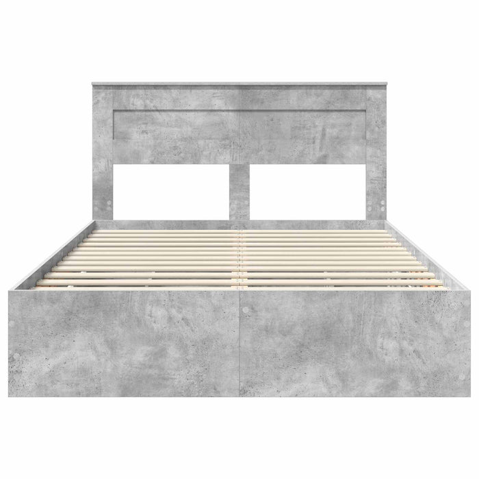 Cadru de pat Gri din beton 150 x 200 cm Lemn Ingineresc - WALTI WALTI