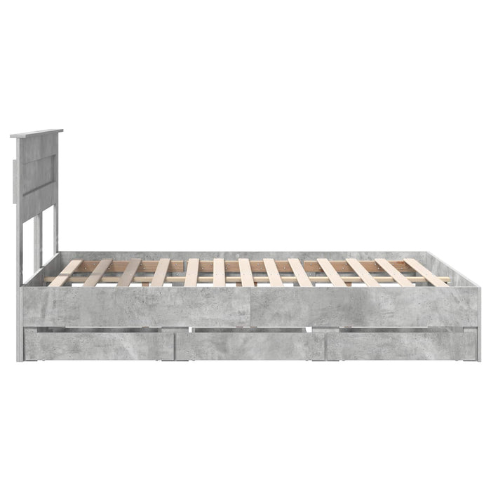 Cadru de pat Gri din beton 150 x 200 cm Lemn Ingineresc - WALTI WALTI