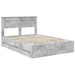 Cadru de pat Gri din beton 140 x 190 cm Lemn Ingineresc - WALTI WALTI