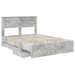 Cadru de pat Gri din beton 140 x 200 cm Lemn Ingineresc - WALTI WALTI