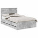 Cadru de pat Gri din beton 135 x 190 cm Lemn Ingineresc - WALTI WALTI