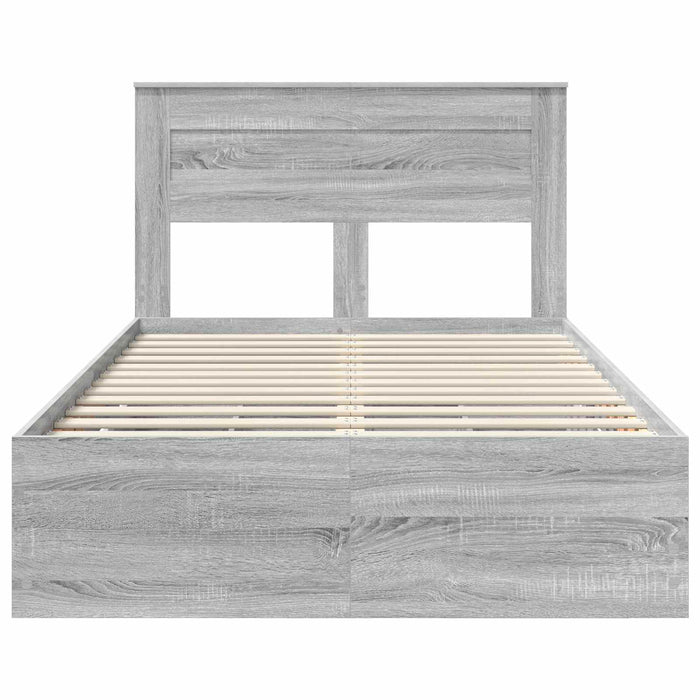 Cadru de pat cu sertar Gri Sonoma 120 x 190 cm Lemn Ingineresc - WALTI WALTI