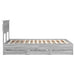 Cadru de pat cu sertar Gri Sonoma 120 x 190 cm Lemn Ingineresc - WALTI WALTI