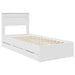Cadru de pat cu sertar Alb 100 x 200 cm Lemn Ingineresc - WALTI WALTI