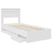 Cadru de pat cu sertar Alb 100 x 200 cm Lemn Ingineresc - WALTI WALTI