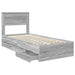 Cadru de pat cu sertar Gri Sonoma 90 x 190 cm Lemn Ingineresc - WALTI WALTI