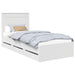 Cadru de pat cu sertar Alb 75 x 190 cm Lemn Ingineresc - WALTI WALTI