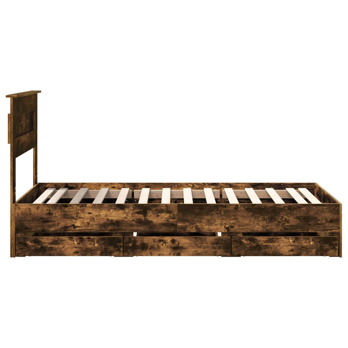 Cadru de pat Stejar fumuriu 75 x 190 cm Lemn Ingineresc - WALTI WALTI