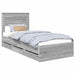 Cadru de pat cu sertar Gri Sonoma 75 x 190 cm Lemn Ingineresc - WALTI WALTI
