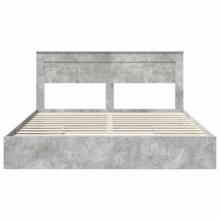 Pat cu storage Gri din beton 200 x 200 cm Lemn compozit - WALTI WALTI
