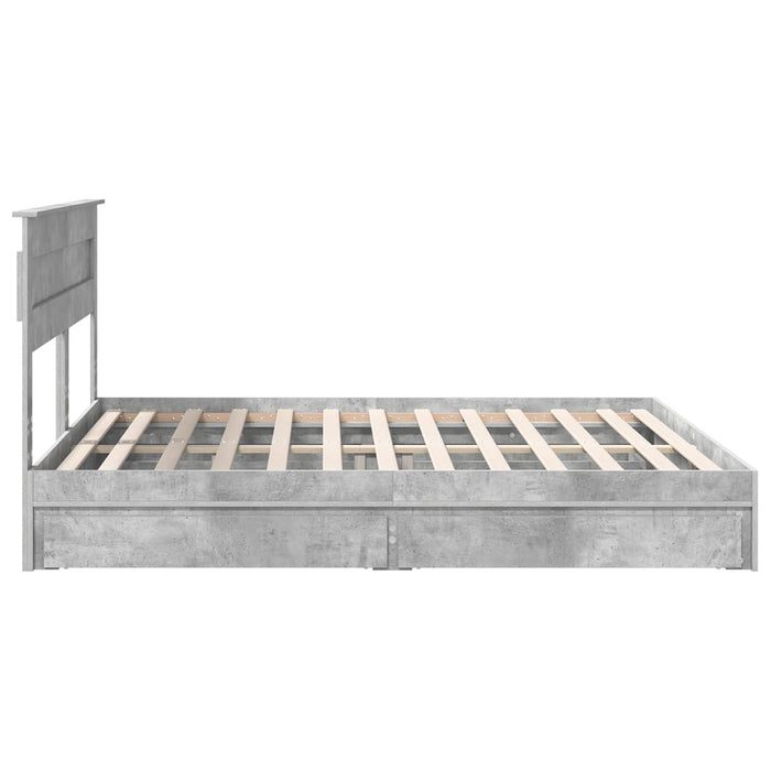 Pat cu storage Gri din beton 200 x 200 cm Lemn compozit - WALTI WALTI