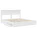 Pat cu storage cu headboard Alb 180 x 200 cm Lemn compozit - WALTI WALTI