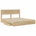 Pat cu storage Stejar Sonoma 180 x 200 cm Lemn compozit - WALTI WALTI
