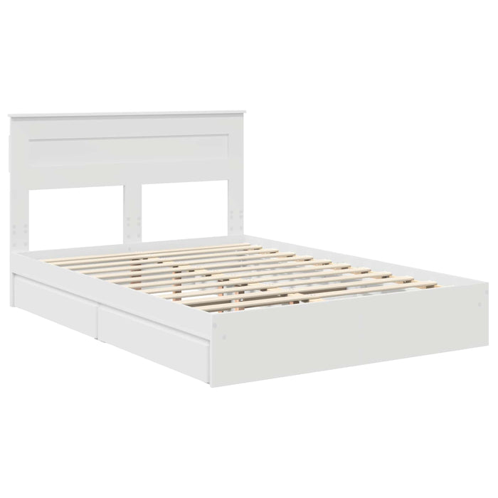 Pat cu storage cu headboard Alb 160 x 200 cm Lemn compozit - WALTI WALTI