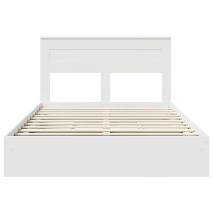 Pat cu storage cu headboard Alb 160 x 200 cm Lemn compozit - WALTI WALTI