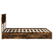 Pat cu storage Stejar fumuriu 160 x 200 cm Lemn compozit - WALTI WALTI