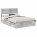 Cadru de pat cu sertar Gri din beton 150 x 200 cm Lemn compozit - WALTI WALTI