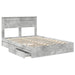 Cadru de pat cu sertar Gri din beton 150 x 200 cm Lemn compozit - WALTI WALTI