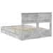 Cadru de pat cu sertar Gri din beton 150 x 200 cm Lemn compozit - WALTI WALTI